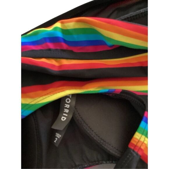 Torrid Bikini Top Rainbow Stripe Scoop - Picture 5 of 7